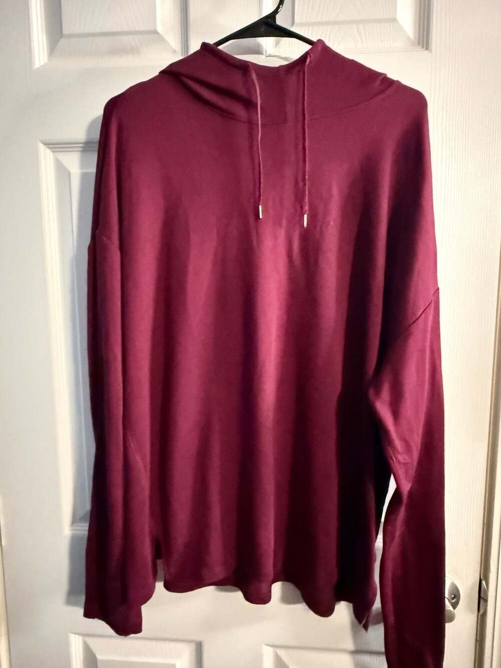 Athletic Works Women's French Terry Mock Neck Hoodie Maroon XXXL 22